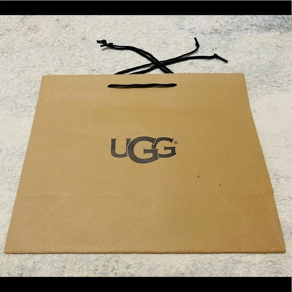 Brand New UGG Signature Medium Paper Shopping Bag In Beige 15.25” X 12.7 X 6.5” - Picture 1 of 7